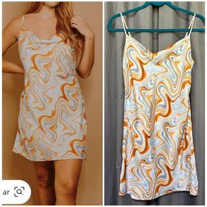 Lush-clothing Women's Orange and Blue Dress